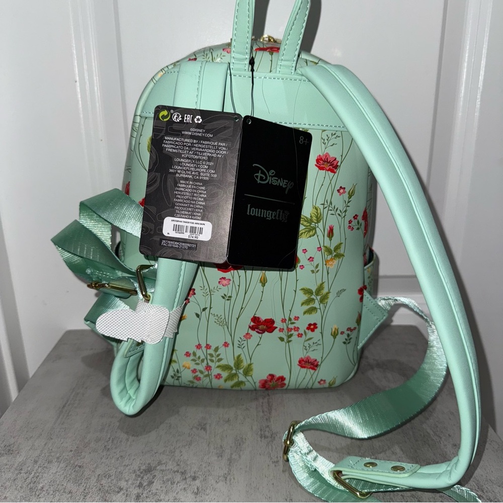 Loungefly Disney Peter Pan Tinkerbell & Lost Boys Floral Mini Backpack - Picture 3 of 6